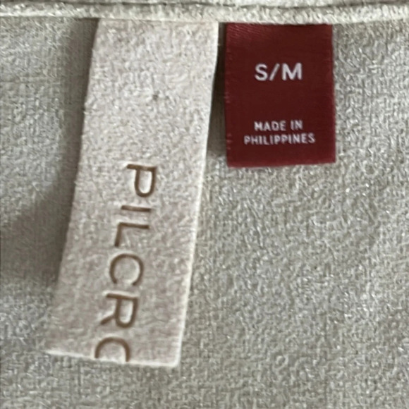 Pilcro Faux Suede Short Sleeve Cropped Tee in Pearl - Size S/M - Picture 6 of 8